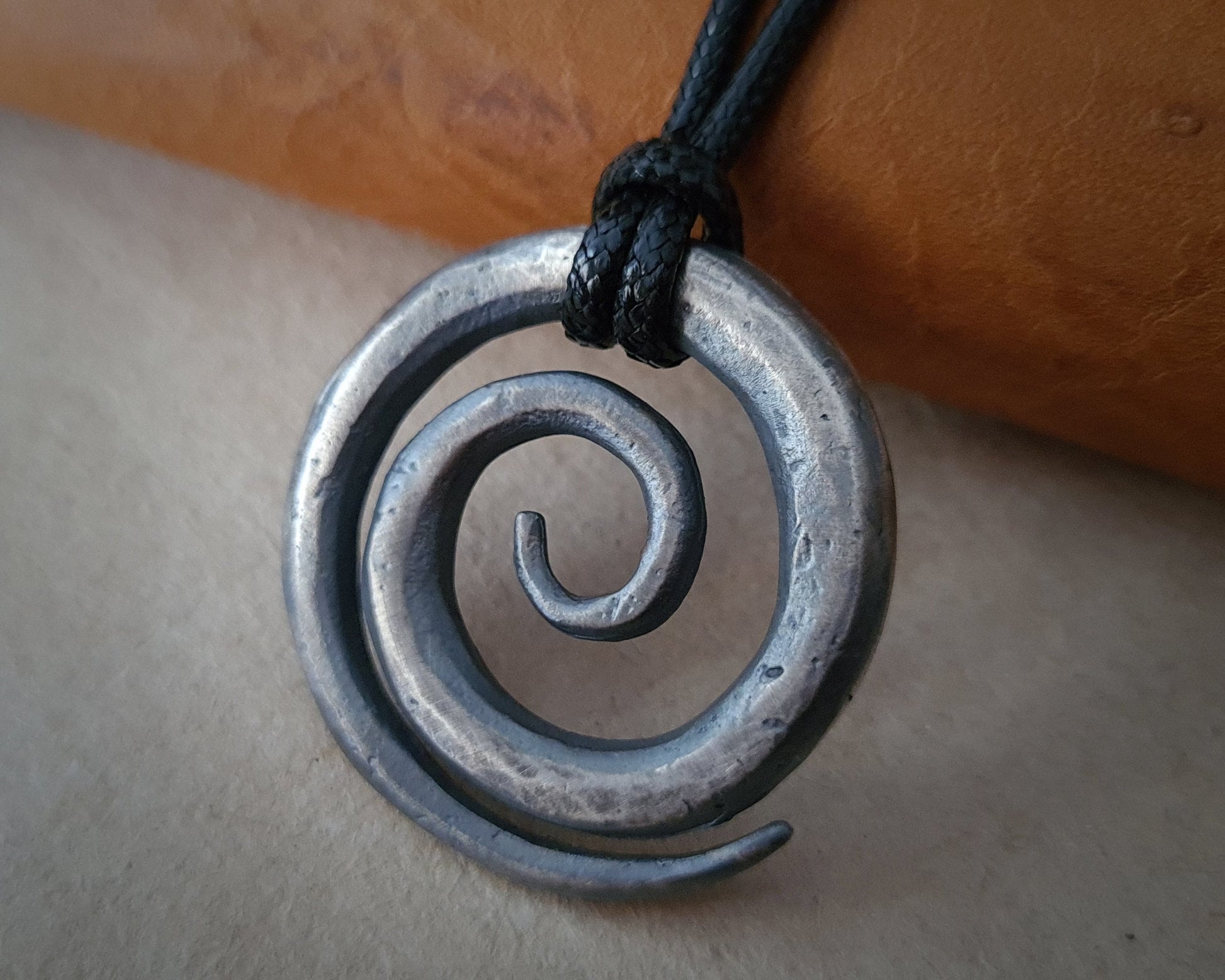 925 Sterling Silver Large Spiral Eternity Viking Celtic Necklace Charm - Baldur Jewelry