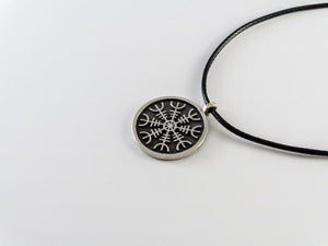925 Sterling Silver Viking Aegishjalmur Helm of Awe Protection Pendant Necklace With String - Baldur Jewelry