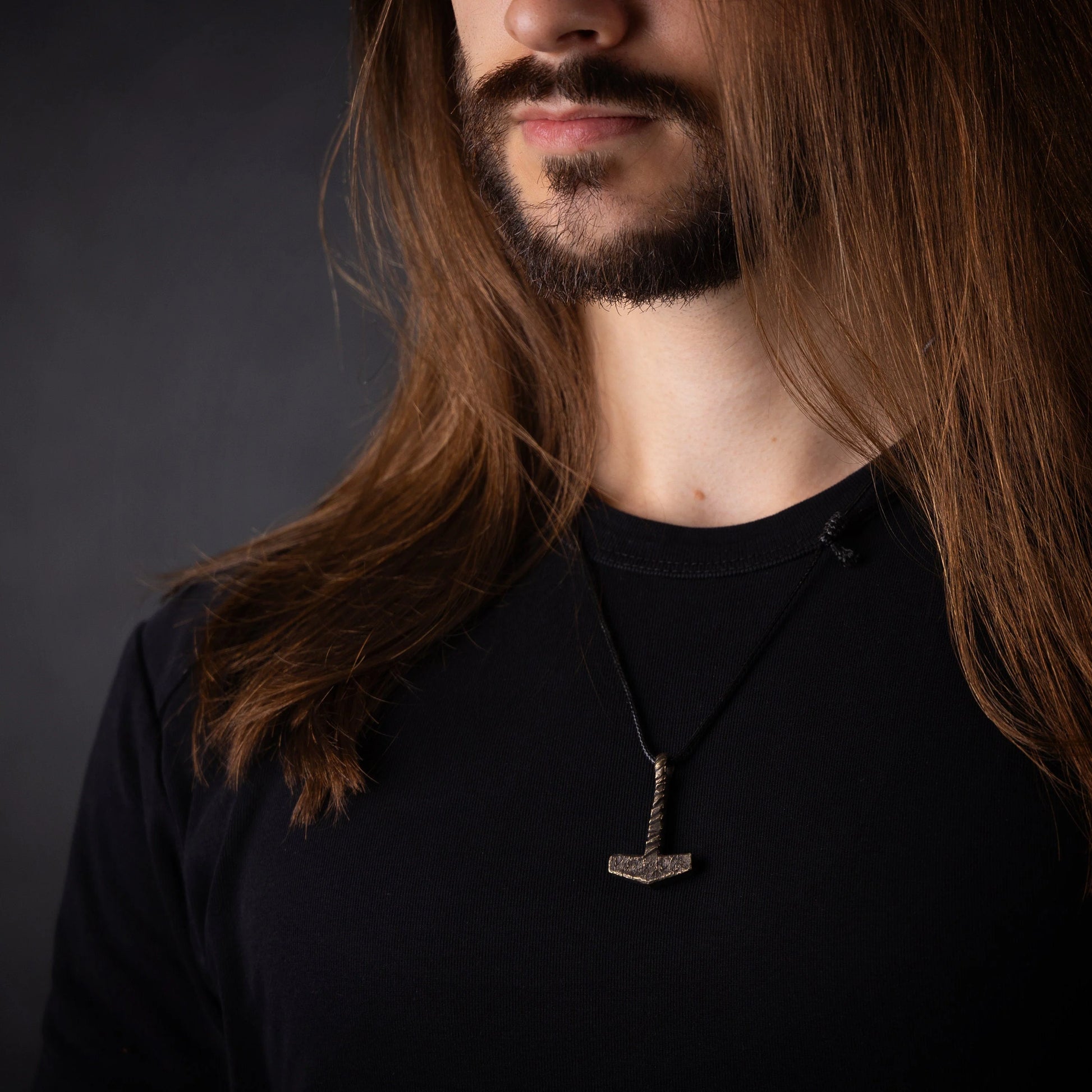 925 Sterling Silver Viking Hammered Texture Thors Hammer Thor Mjölnir Mjolnir Necklace Pendant - Baldur Jewelry