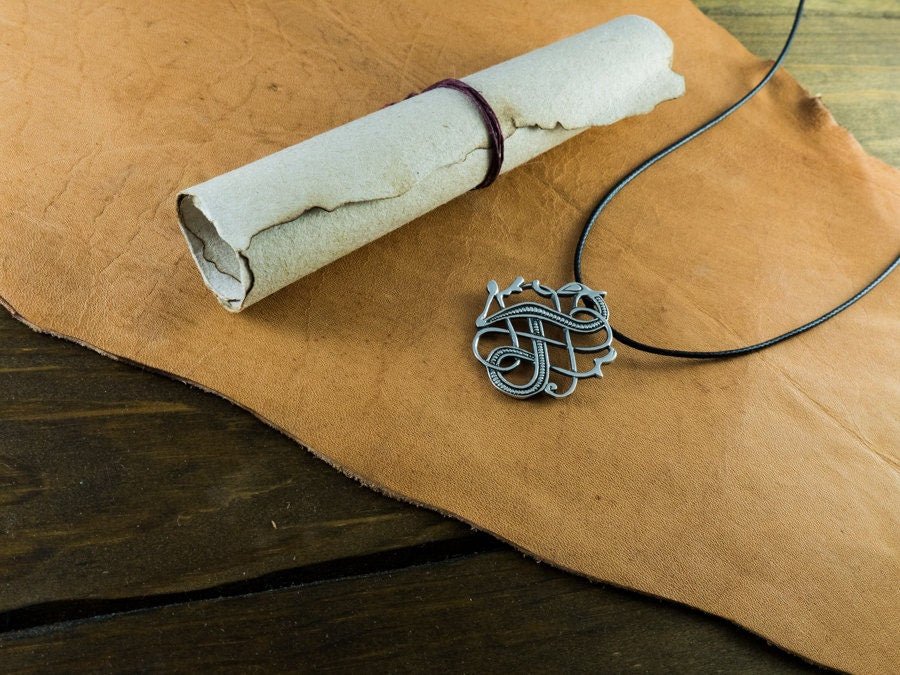 925 Sterling Silver Viking Norse Urnes Dragon Pendant - Baldur Jewelry