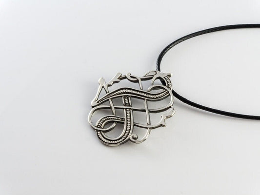 925 Sterling Silver Viking Norse Urnes Dragon Pendant - Baldur Jewelry
