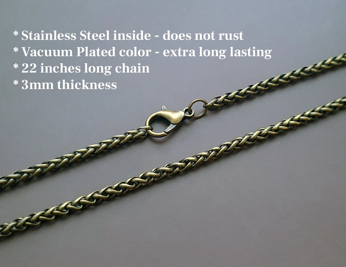 925 Sterling Silver Wheat Chain with soldered fittings 22 inches - Baldur Jewelry