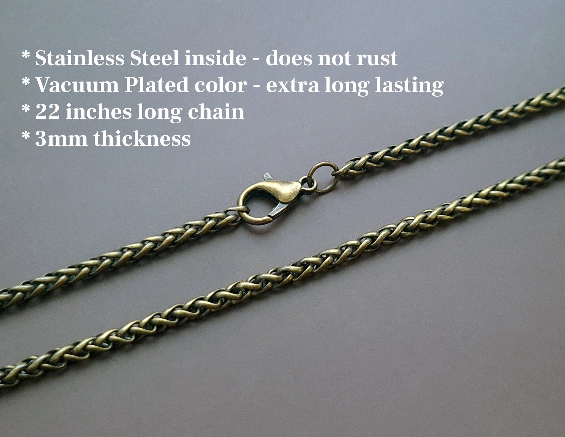 925 Sterling Silver Wheat Chain with soldered fittings 22 inches - Baldur Jewelry