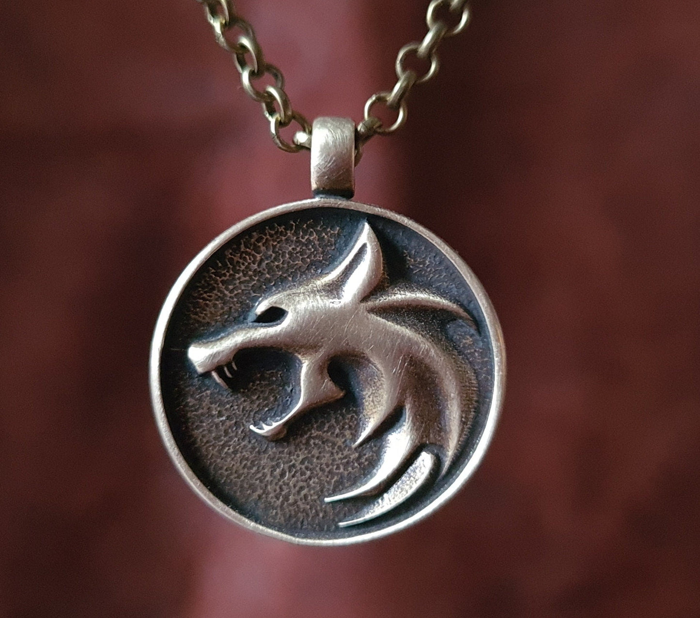 925 Sterling Silver Witcher Necklace Pendant With Chain - Baldur Jewelry