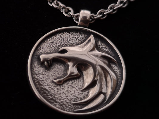 925 Sterling Silver Wolf Necklace Pendant Amulet Jewelry With Chain - Baldur Jewelry