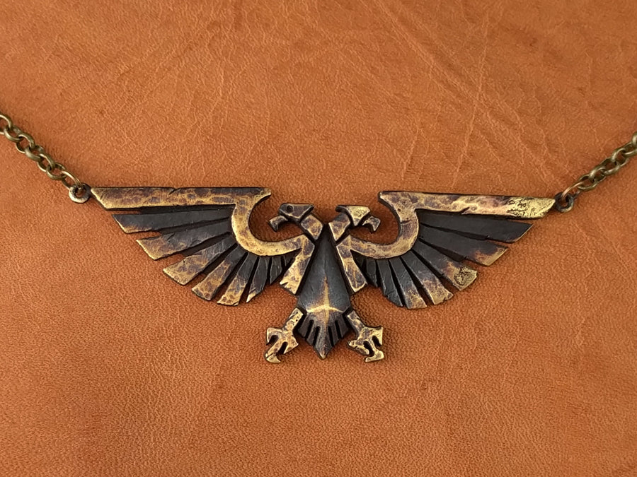 Warhammer 40K Emperor of Mankind Ancient Imperial Aquila Eagle Necklace Pendant Large