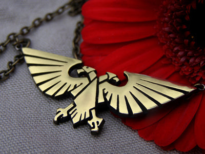 Warhammer 40K Emperor of Mankind Ancient Imperial Aquila Eagle Necklace Pendant