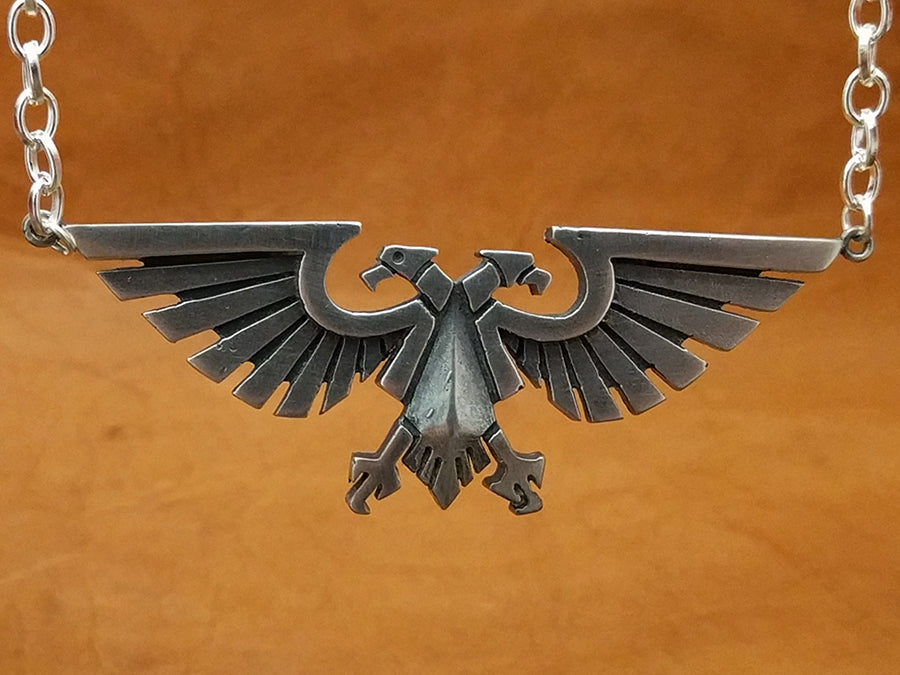 Warhammer 40K Emperor of Mankind Antiker imperialer Aquila-Adler-Halskettenanhänger groß