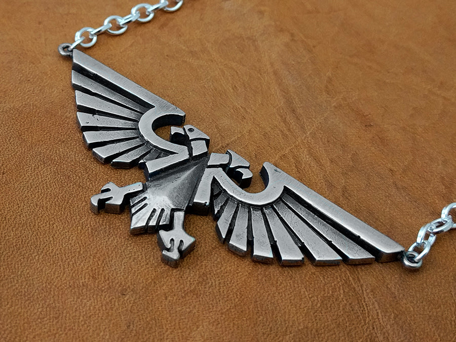 Warhammer 40K Emperor of Mankind Ancient Imperial Aquila Eagle Necklace Pendant Large