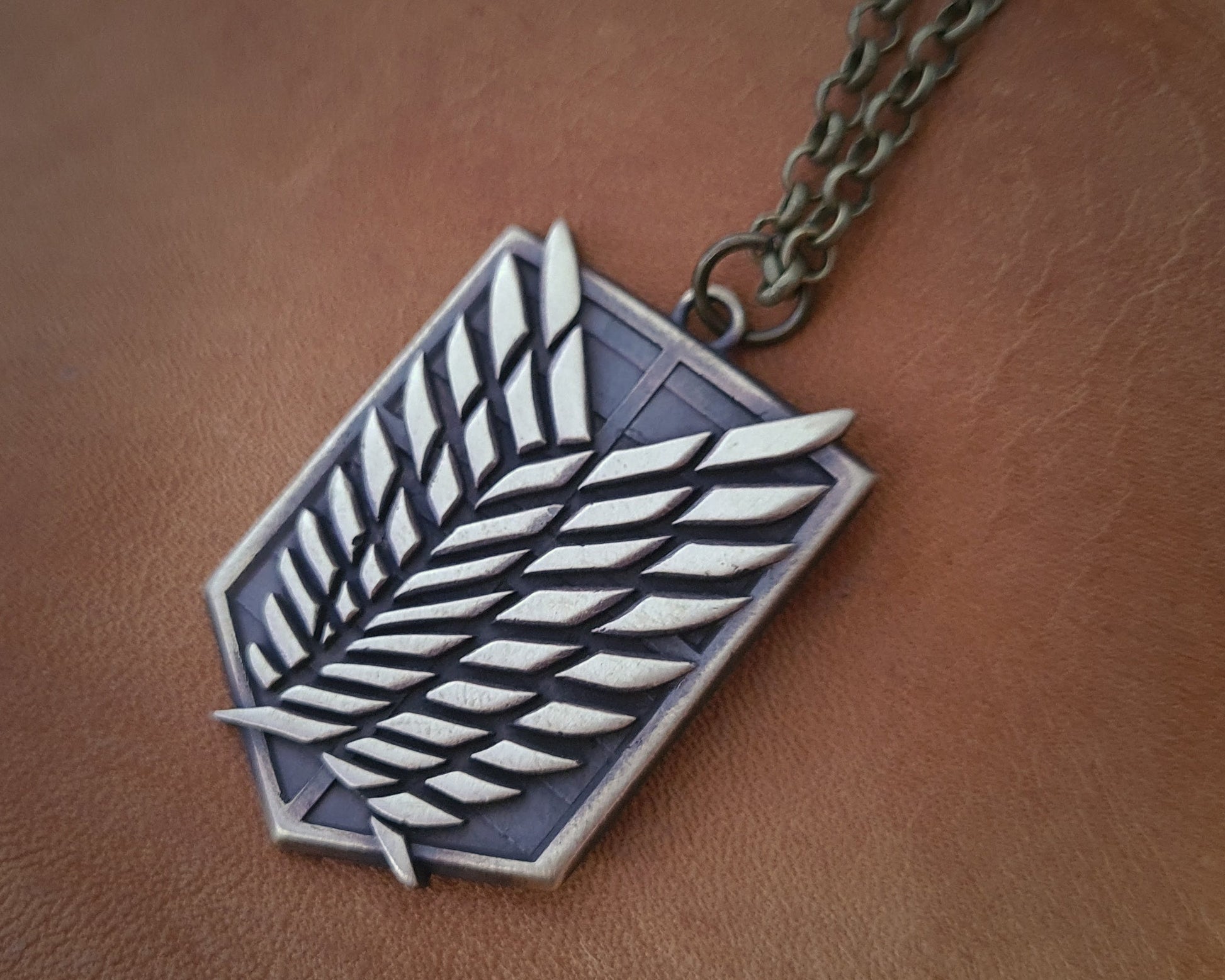 Attack on Titan - Scout Regiment Shield Necklace Pendant Amulet | 22 - Inch Chain - Baldur Jewelry