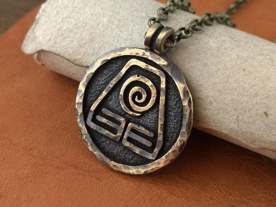 Avatar Last Airbender Earth Kingdom Nation Necklace Pendant 925 Sterling Silver / Brass - Baldur Jewelry