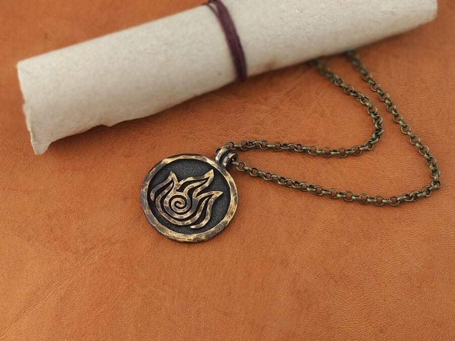 Avatar Last Airbender Fire Nation Necklace Pendant 925 Sterling Silver / Brass - Baldur Jewelry