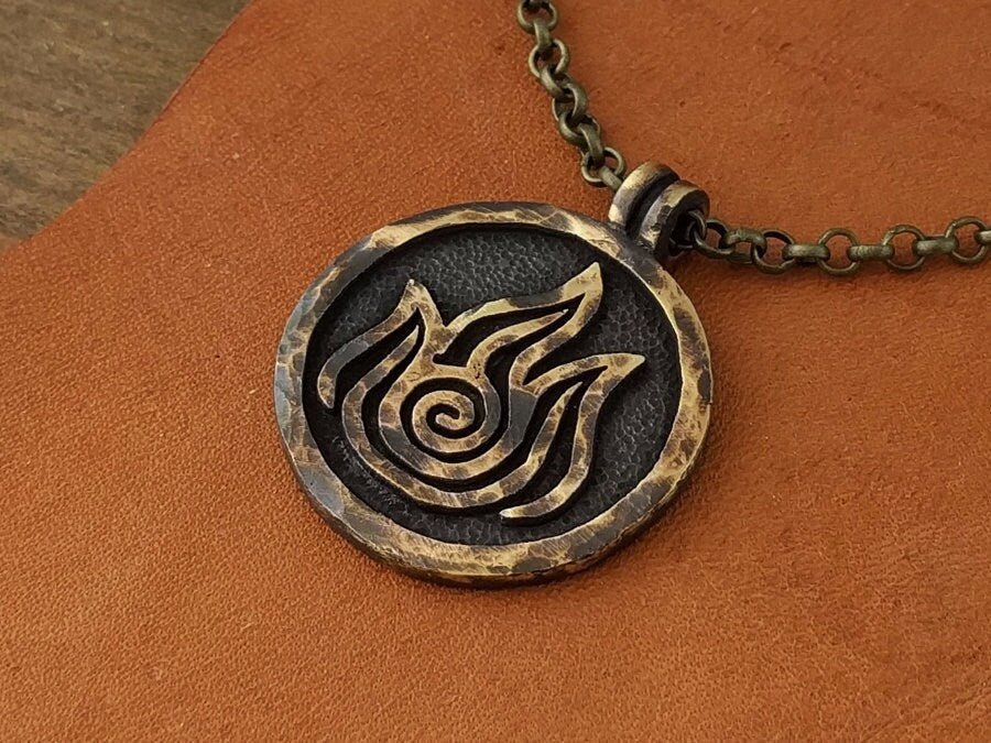 Avatar Last Airbender Fire Nation Necklace Pendant 925 Sterling Silver / Brass - Baldur Jewelry