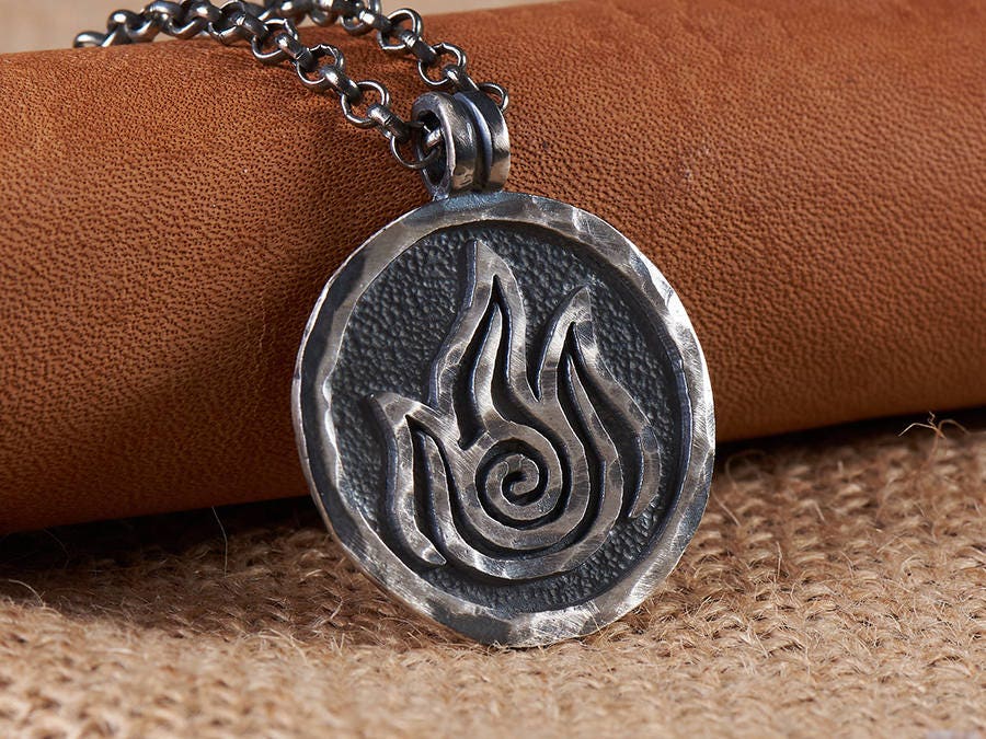 Avatar Last Airbender Fire Nation Necklace Pendant 925 Sterling Silver / Brass - Baldur Jewelry