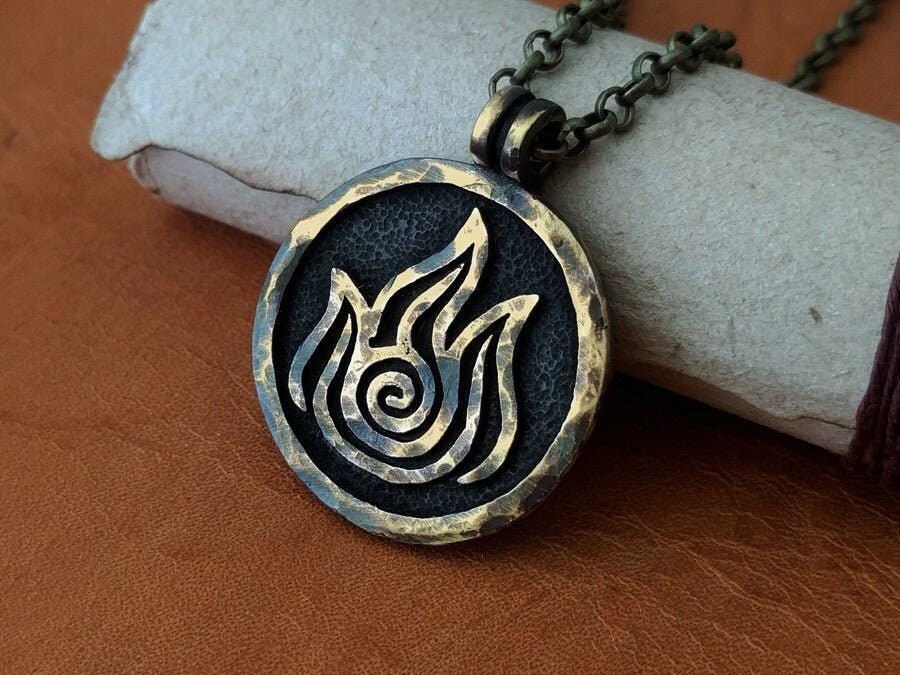 Avatar Last Airbender Fire Nation Necklace Pendant 925 Sterling Silver / Brass - Baldur Jewelry