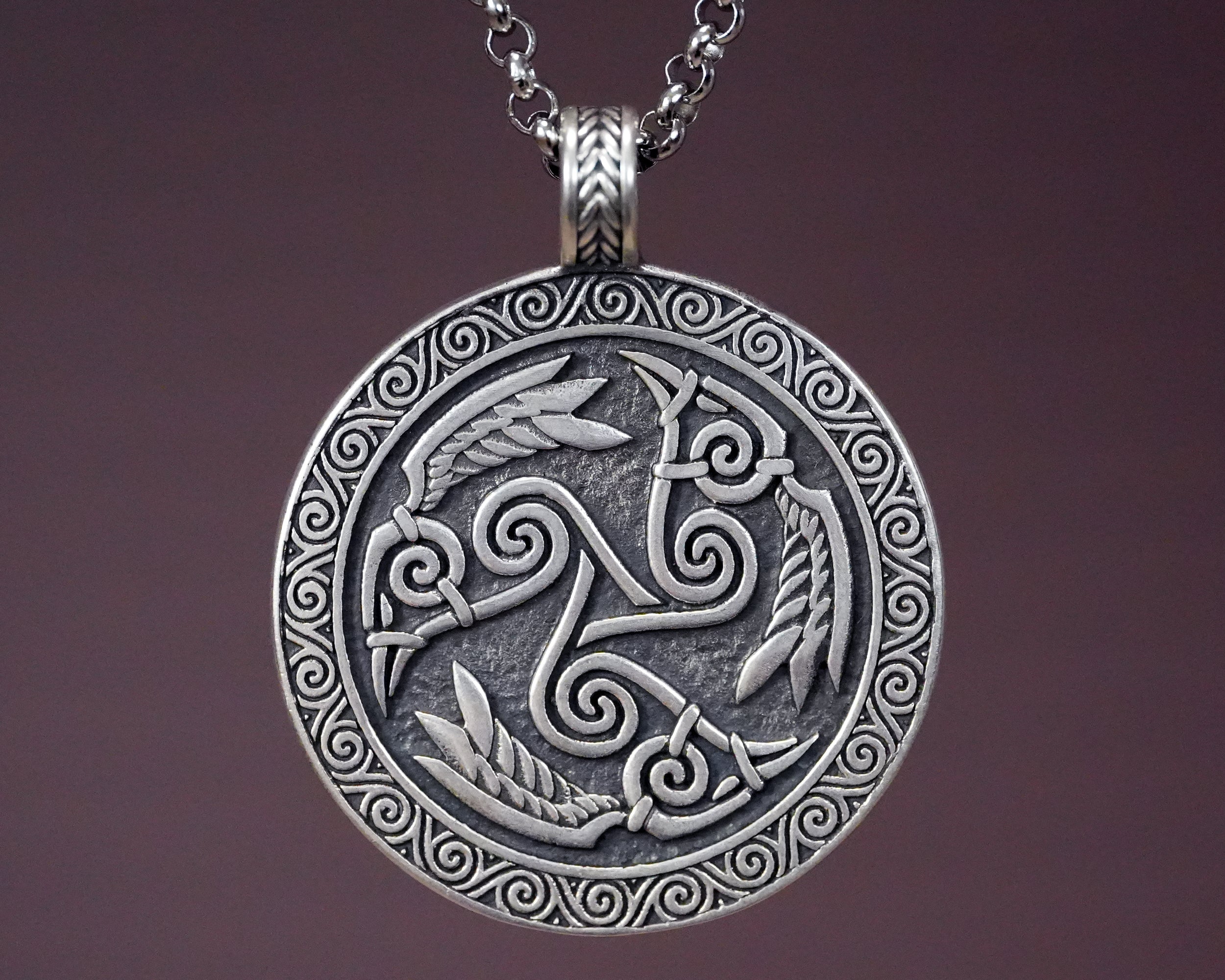 The Bird Celtic Mythology Necklace, Raven in hotsell Circle with Celtic Knot Fantasy Necklace, Irish Necklace For Dad, Pagan Necklace For Boyfriend