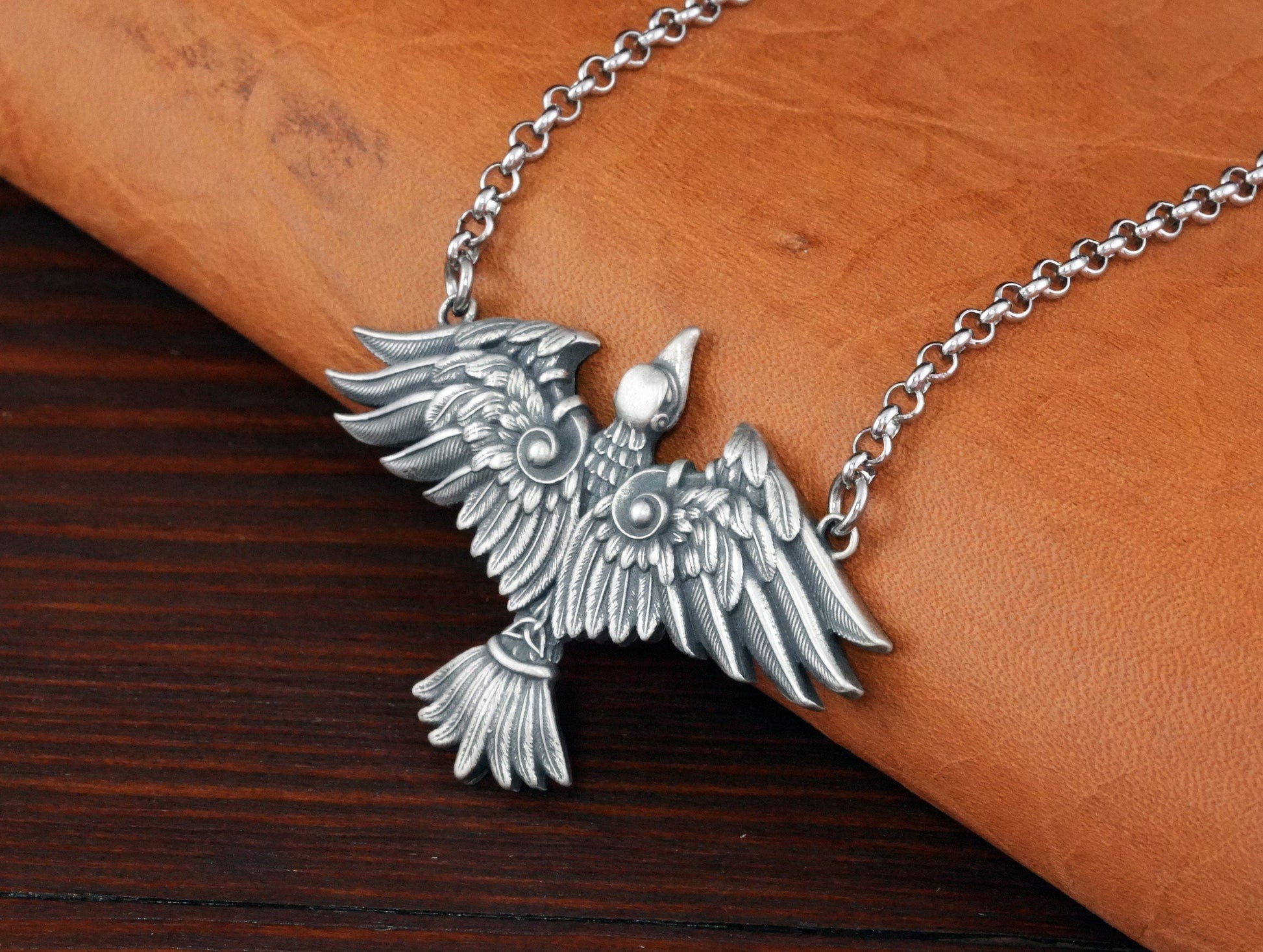 Celtic Phoenix Necklace Eternal Bird From Flames For Women - Transformation and Resilience - Baldur Jewelry