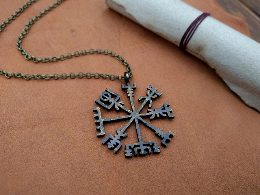 Vegvisir - A Viking Compass Hand Hammered Pendant Necklace