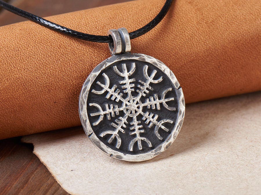 Dual Sided Viking Necklace With Vegvisir And Aegishjalmur Symbols, Protects Against Evil Eye And Shows The Right Path To Choose - Baldur Jewelry
