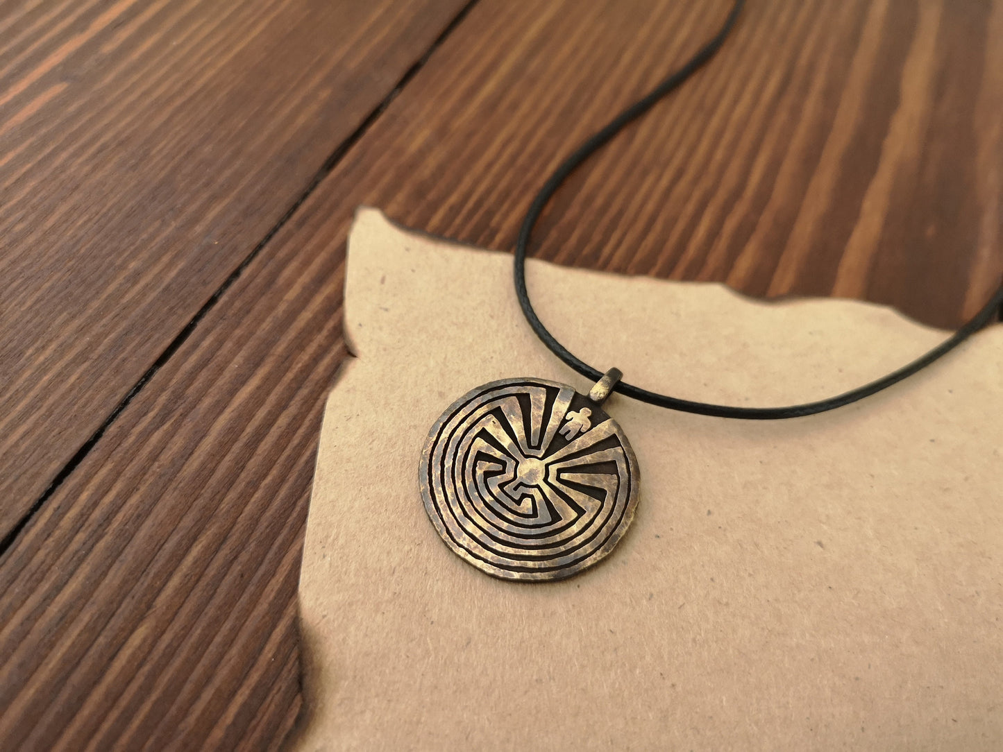 Labyrinth Necklace Pendant Amulet Maze Jewelry - Baldur Jewelry