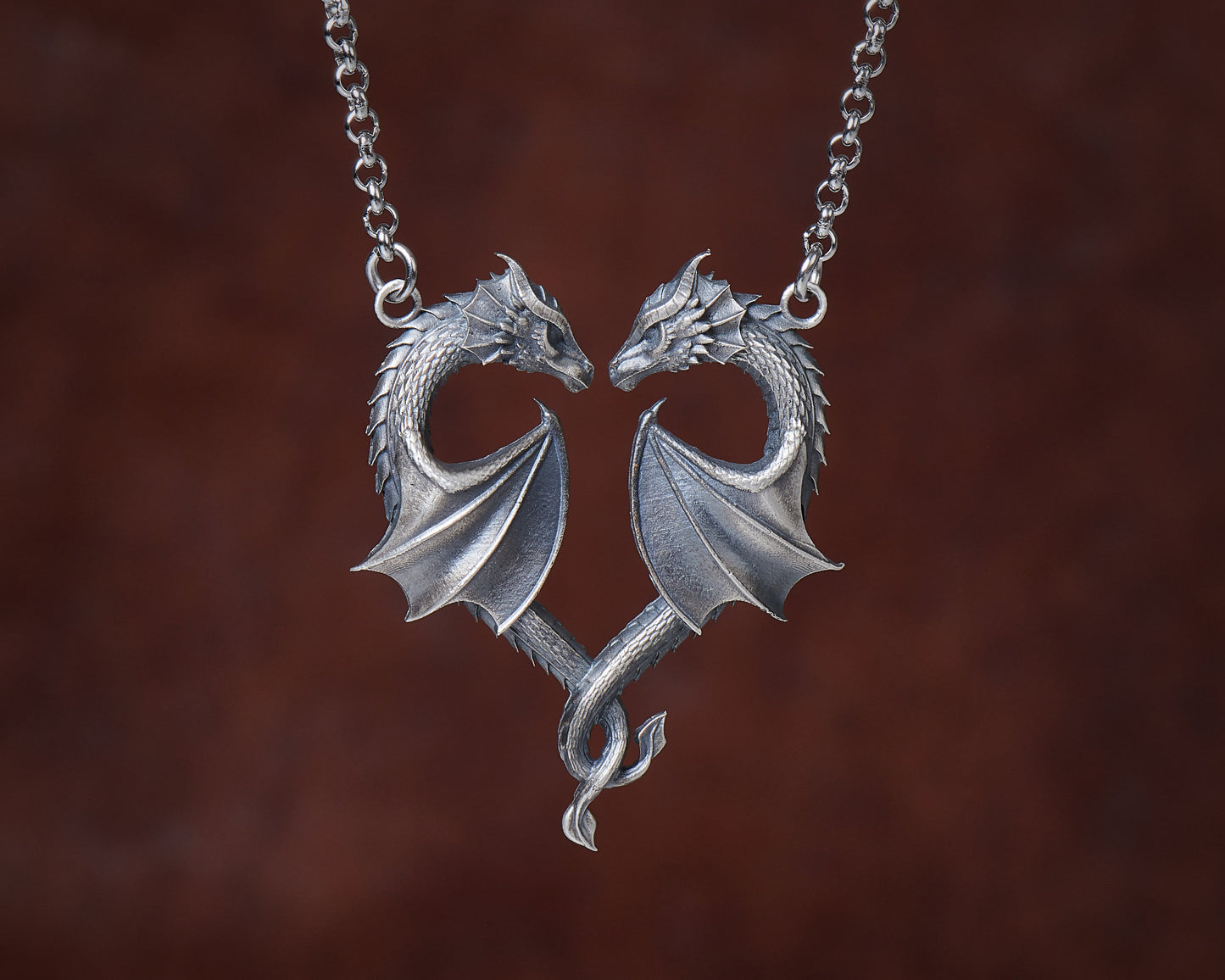 Drachen Halskette Herz Symbol der Liebe Anhänger Schmuck Anhänger Halskette