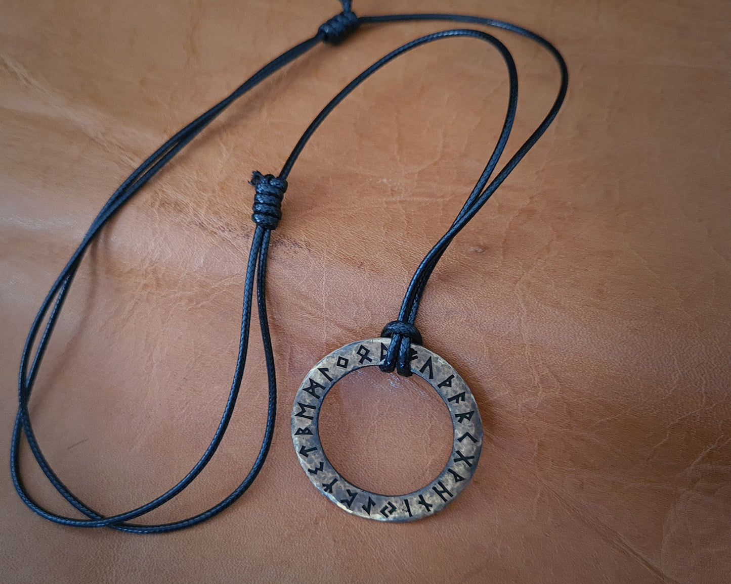 Viking Rune Ring Necklace, Runes Circle, Futhark , Norse mythology, Odin Pendant Jewlery Talisman - Baldur Jewelry