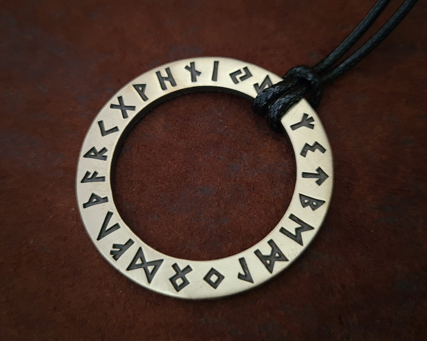 Viking Rune Ring Necklace, Runes Circle, Futhark , Norse mythology, Odin Pendant Jewlery Talisman