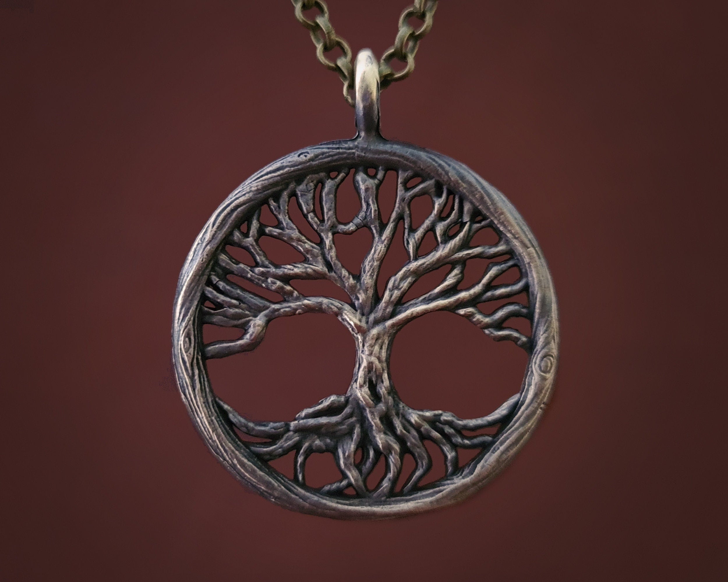 Antique Silver Finish Viking Tree of Life deals Amulet - 24