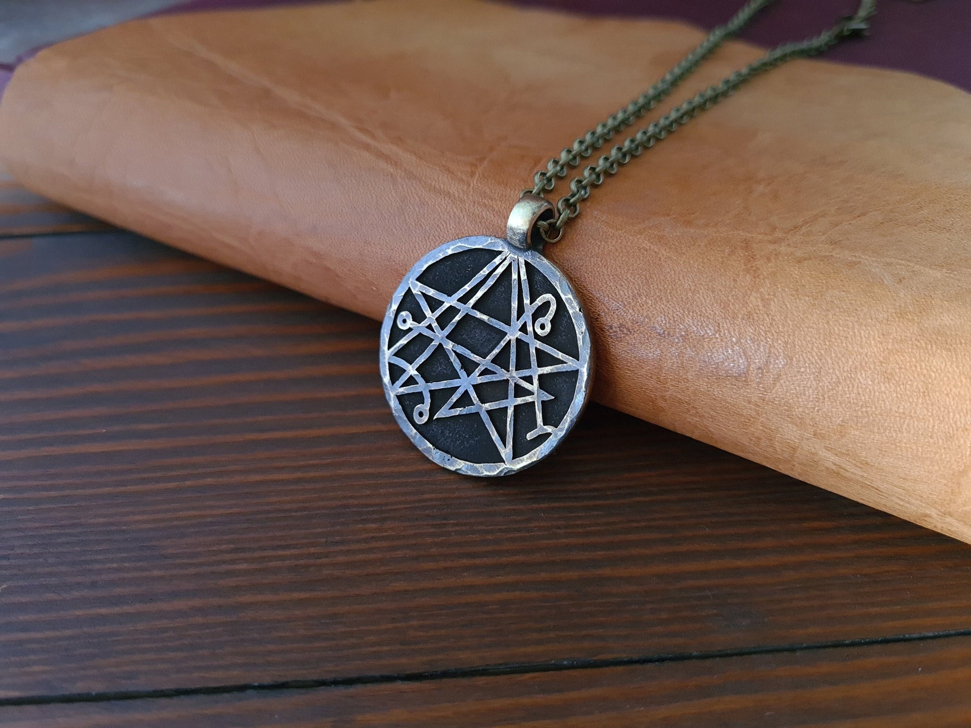 Lovecraft Cthulhu Necronomicum Necklace Pendant Amulet Jewelry - Baldur Jewelry