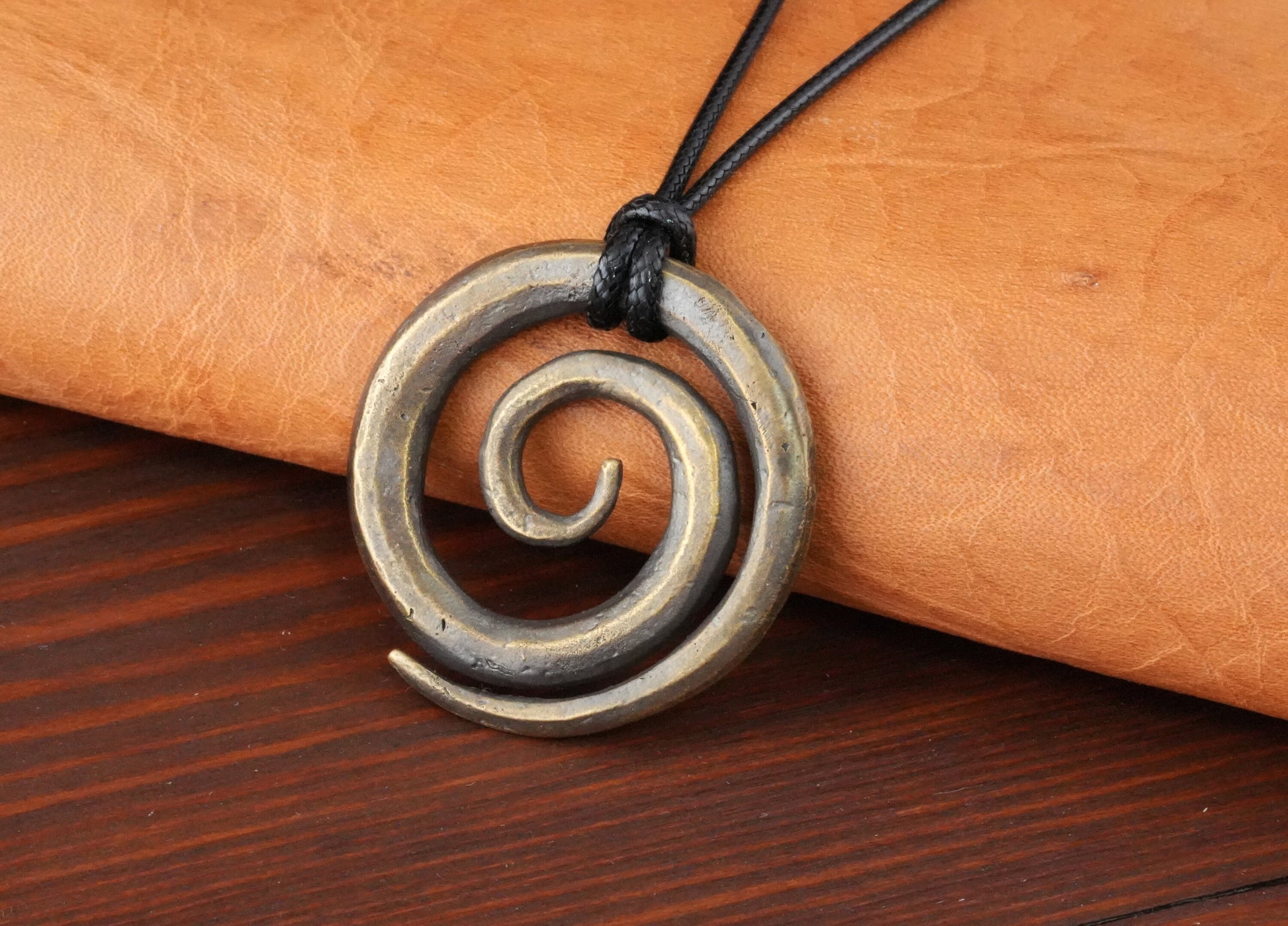 925 Sterling Silver Large Spiral Eternity Viking Celtic Necklace Charm - Baldur Jewelry