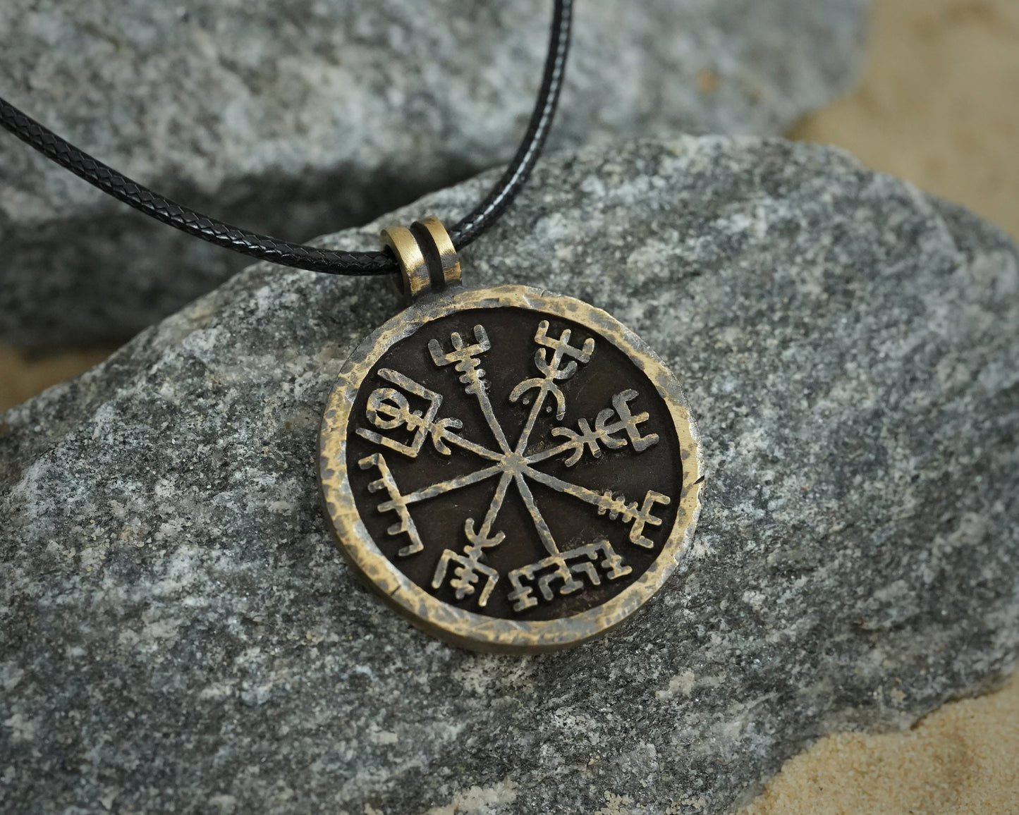 Dual Sided Viking Necklace With Vegvisir And Aegishjalmur Symbols, Protects Against Evil Eye And Shows The Right Path To Choose - Baldur Jewelry