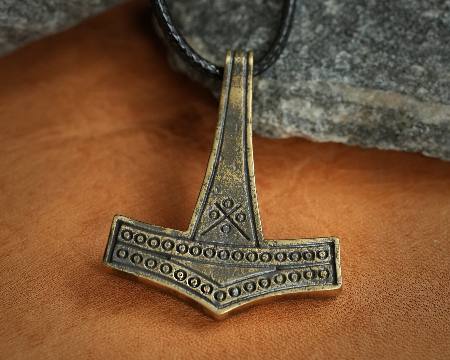Romersdal Authentic Replica Thors Hammer Necklace Pendant Mjölnir Viking Norse Jewelry Thor Mjolnir Gifts for Men Brass  925 Sterling Silver - Baldur Jewelry