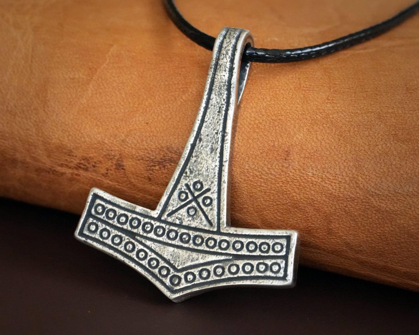 Romersdal Authentic Replica Thors Hammer Necklace Pendant Mjölnir Viking Norse Jewelry Thor Mjolnir Gifts for Men Brass  925 Sterling Silver - Baldur Jewelry