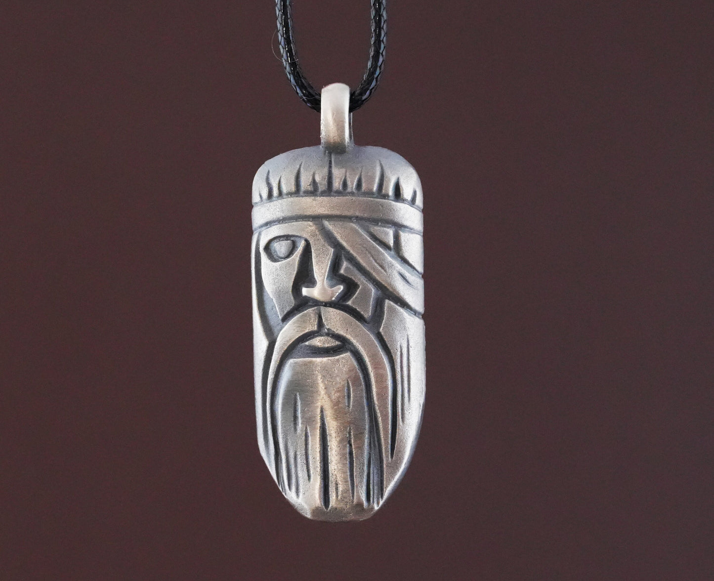 Viking Odin Allfather Necklace Pendant Charm Talisman Jewelry Brass / 925 Sterling Silver With Adjustable String - Baldur Jewelry