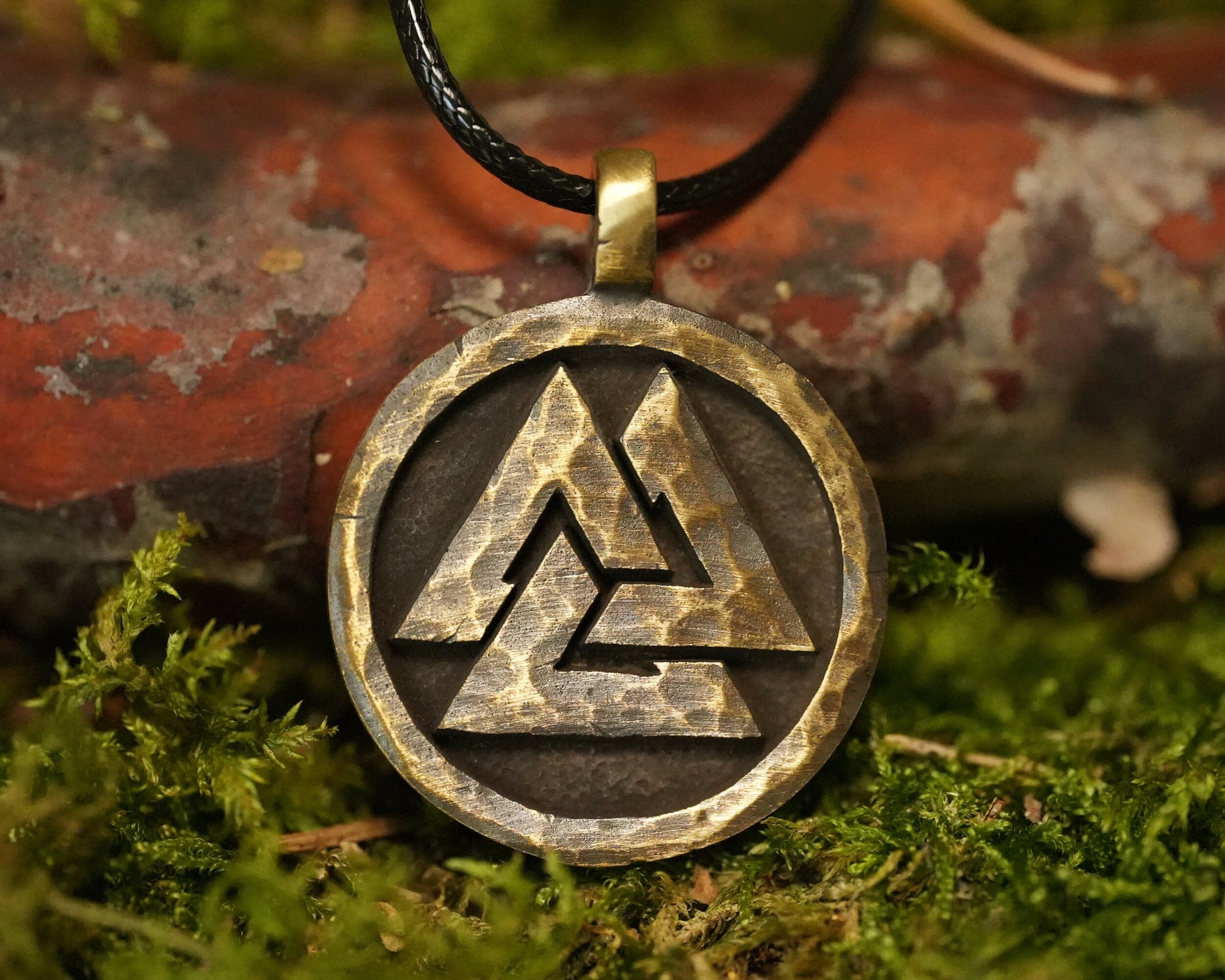 Viking Valknut Warrior Pendant Norse Jewelry Necklace Pendant Amulet Odin with Adjustable String - Baldur Jewelry