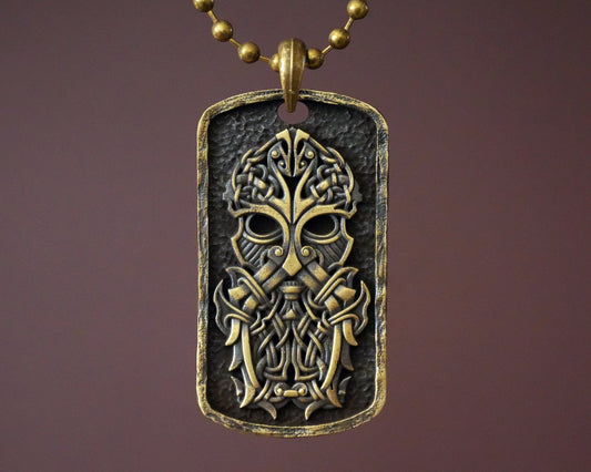 Viking Norse Men Necklace Pendant - Great For Engraving - Flat Back - Baldur Jewelry