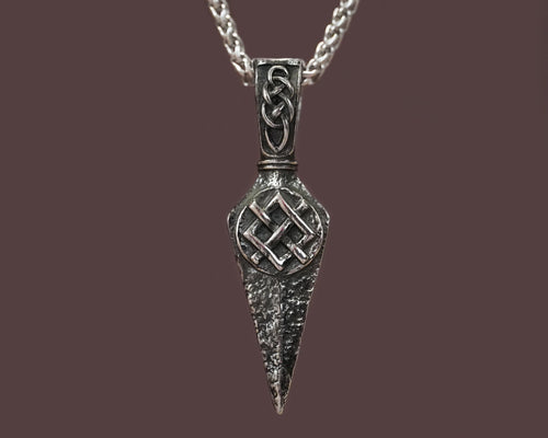 Men Spearhead Arrowhead Necklace Viking Gungnir Spear Pendant Necklace Charm Talisman Jewelry For Warrior Viking Gift for Men Odins Gifts - Baldur Jewelry