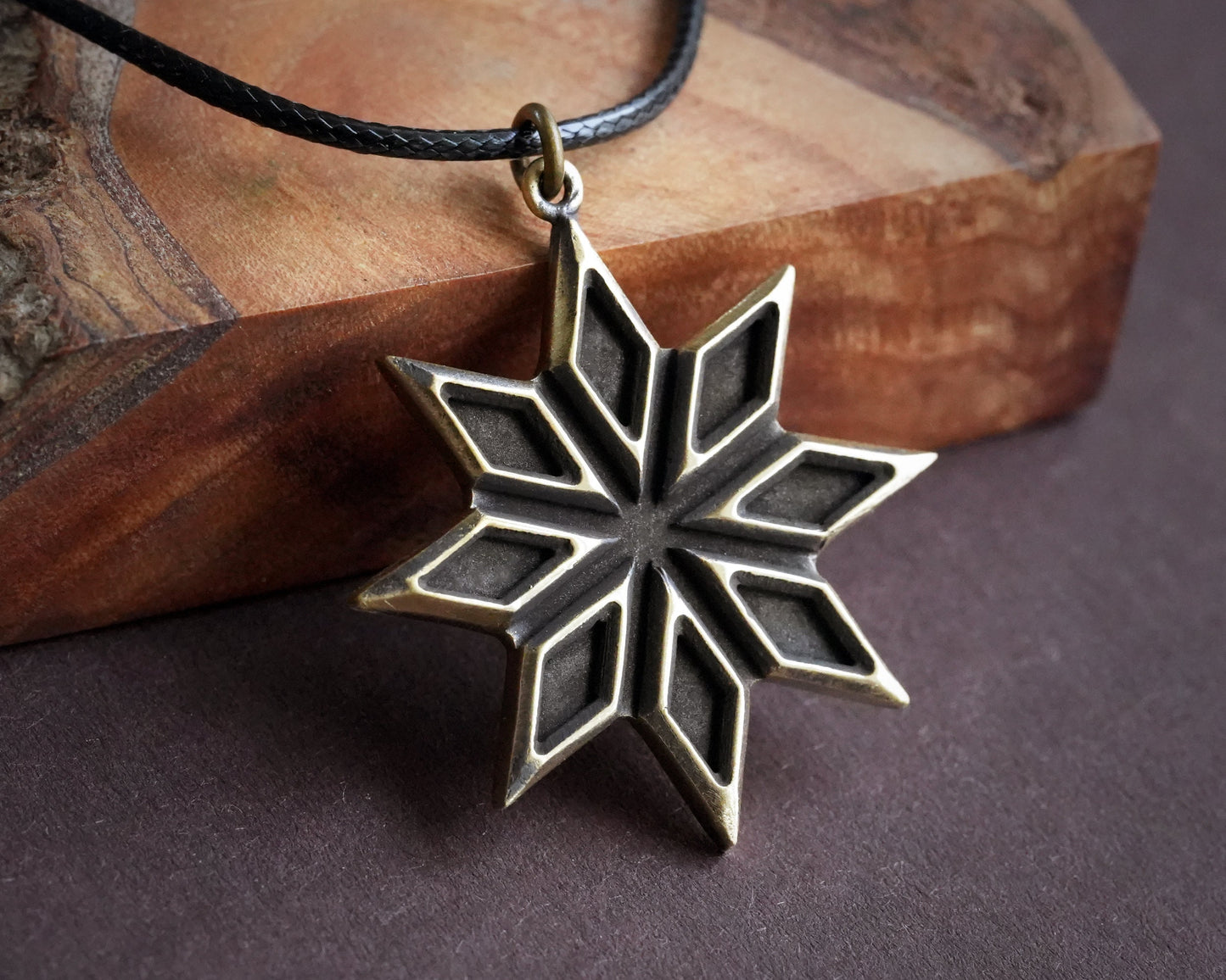 Collier étoile à huit branches pendentif octagramme en argent sterling soleil solaire étoile du nord bijoux polygone pour hommes femmes avec chaîne réglable