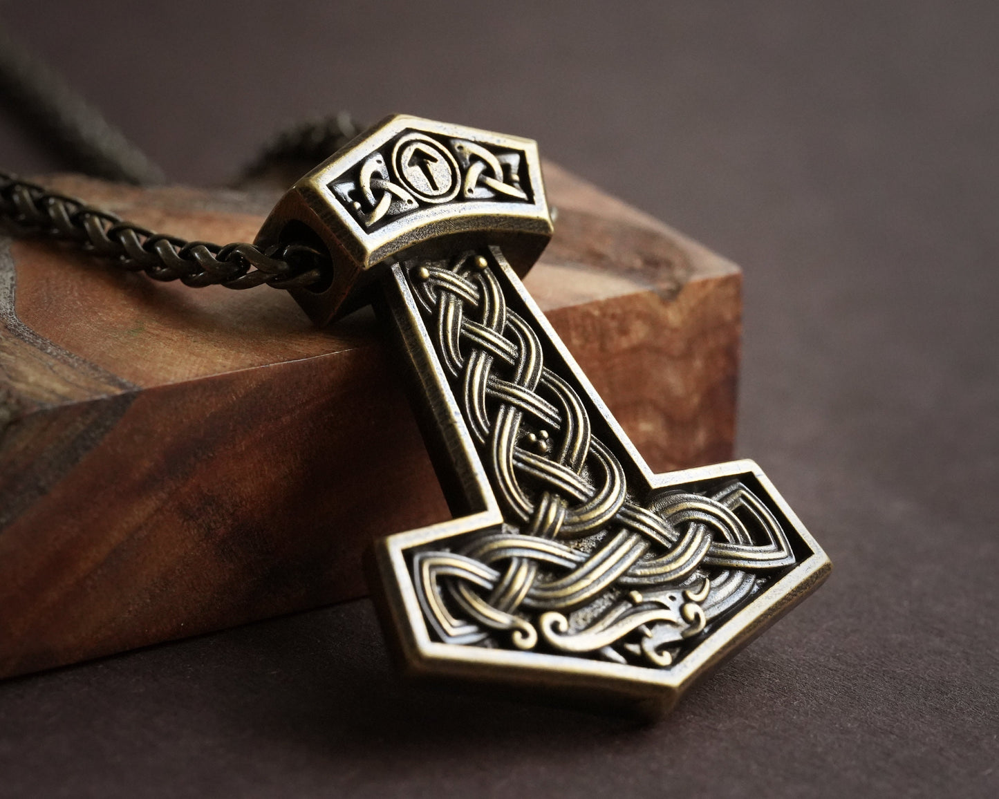 Fait à la main Viking Midgard Serpent Serpent Thor Marteau Mjolnir Thors Collier pour hommes Mythologie nordique Amulette de protection 22 pouces de long chaîne