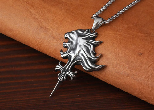 Final Fantasy VIII Large Squall Leonhart Griever Necklace Sterling Silver Pendant Jewelry - Baldur Jewelry