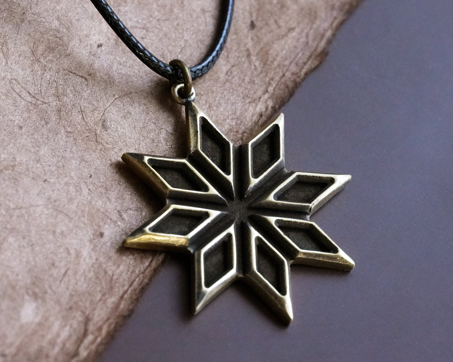 Eight Pointed Star Necklace Octagram Pendant Sterling Silver Solar Sun Northern Star Polygon Jewelry For Men Women With Adjustable String