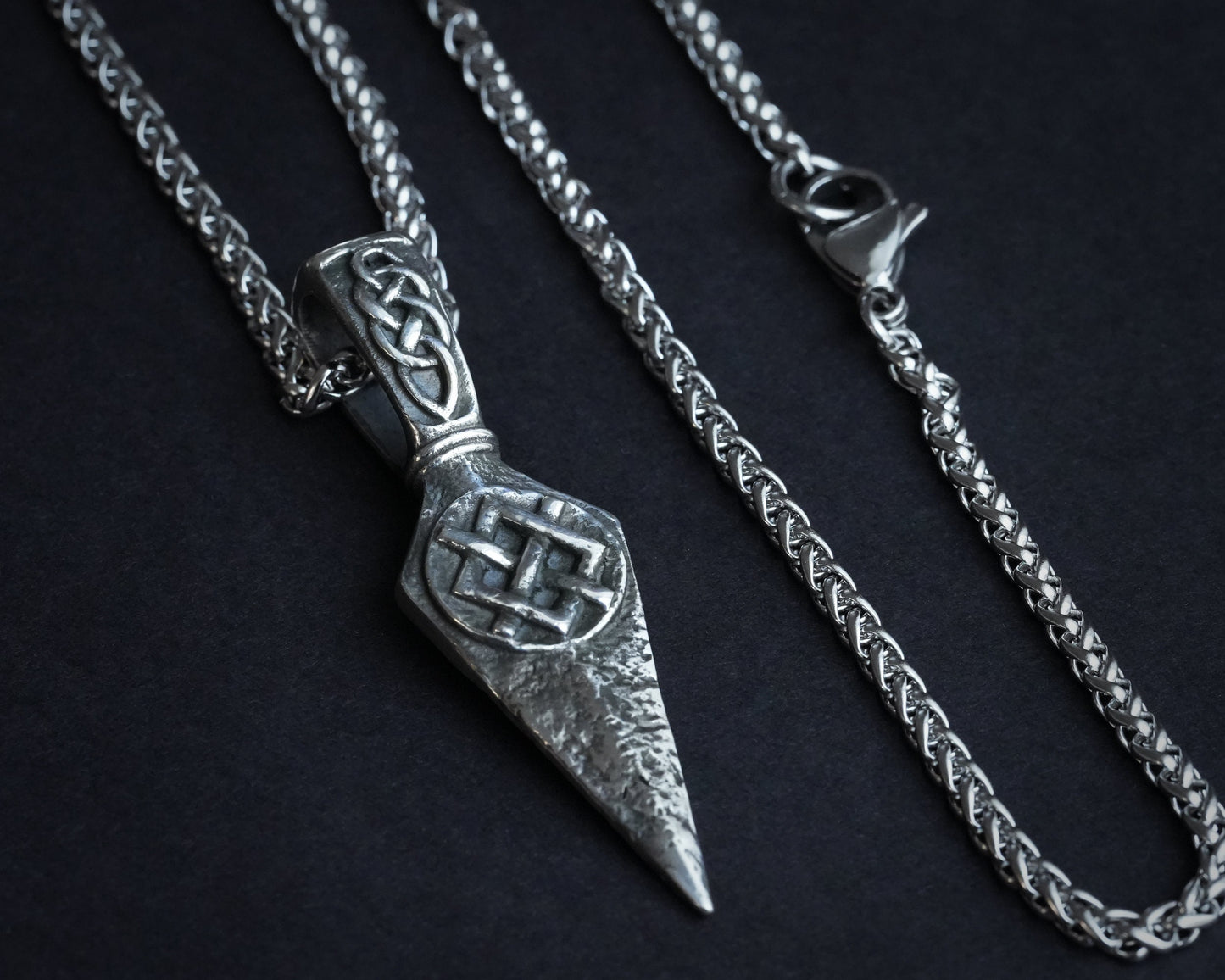 Men Spearhead Arrowhead Necklace Viking Gungnir Spear Pendant Necklace Charm Talisman Jewelry For Warrior Viking Gift for Men Odins Gifts - Baldur Jewelry