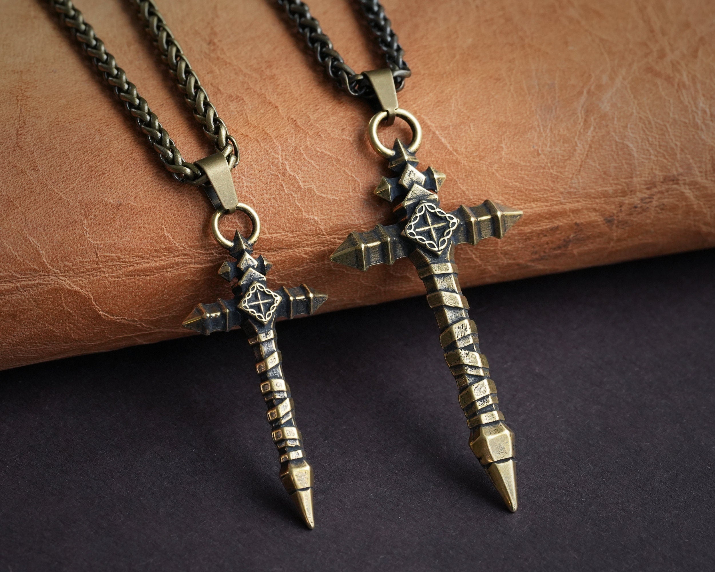 Vampire Killer Combat Cross Necklace Pendant Charm – Baldur Jewelry