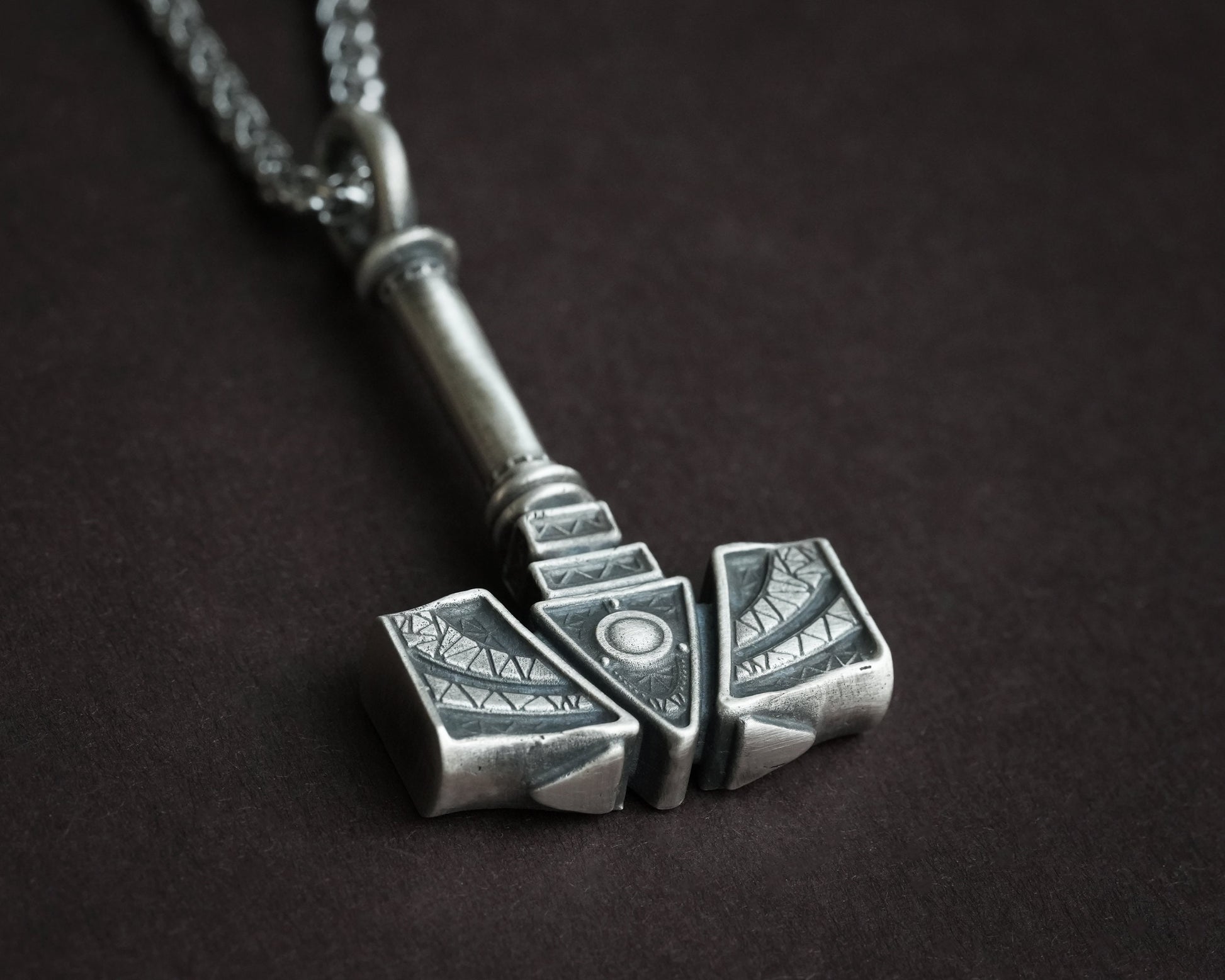 Handmade Viking Thors Hammer Necklace For Men and Women With Strong 22 Inches Long Chain, Brass / 925 Sterling Silver Casting - Baldur Jewelry