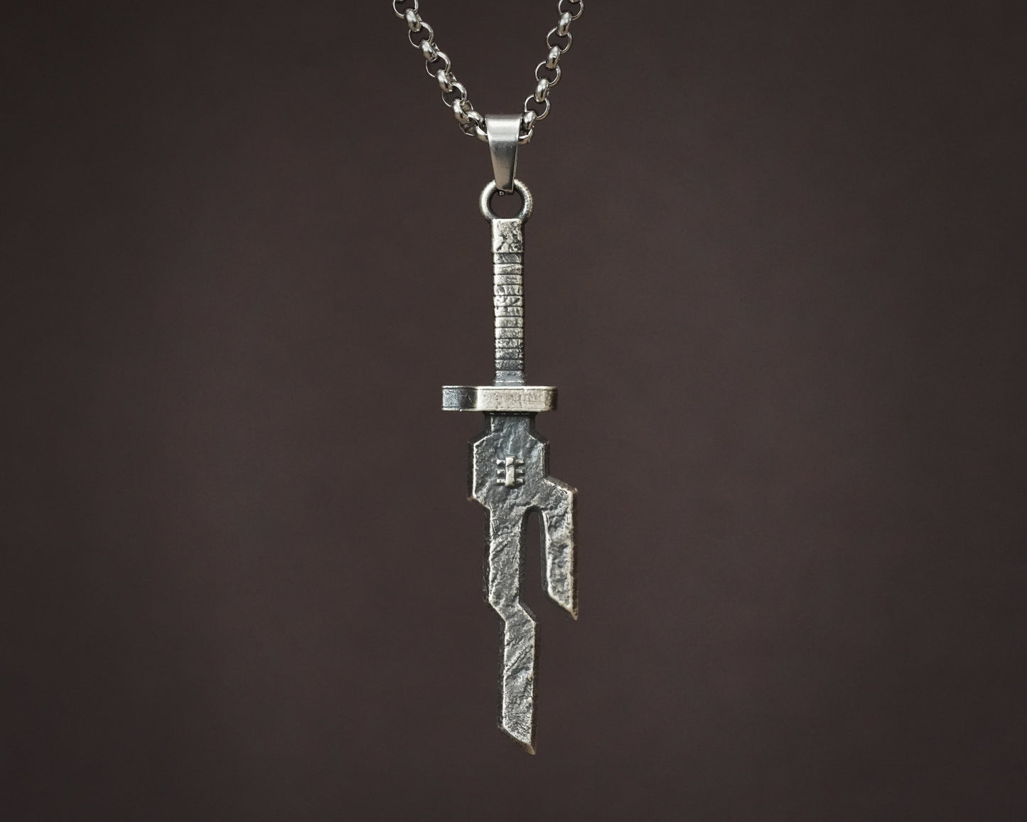 Toji ISoH Spear Necklace Pendant With 22 Inches Chain - Solid Silver or Ancient Bronze Looking Jewelry - Baldur Jewelry