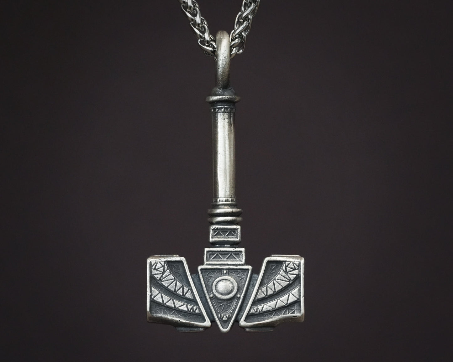 Handmade Viking Thors Hammer Necklace For Men and Women With Strong 22 Inches Long Chain, Brass / 925 Sterling Silver Casting - Baldur Jewelry
