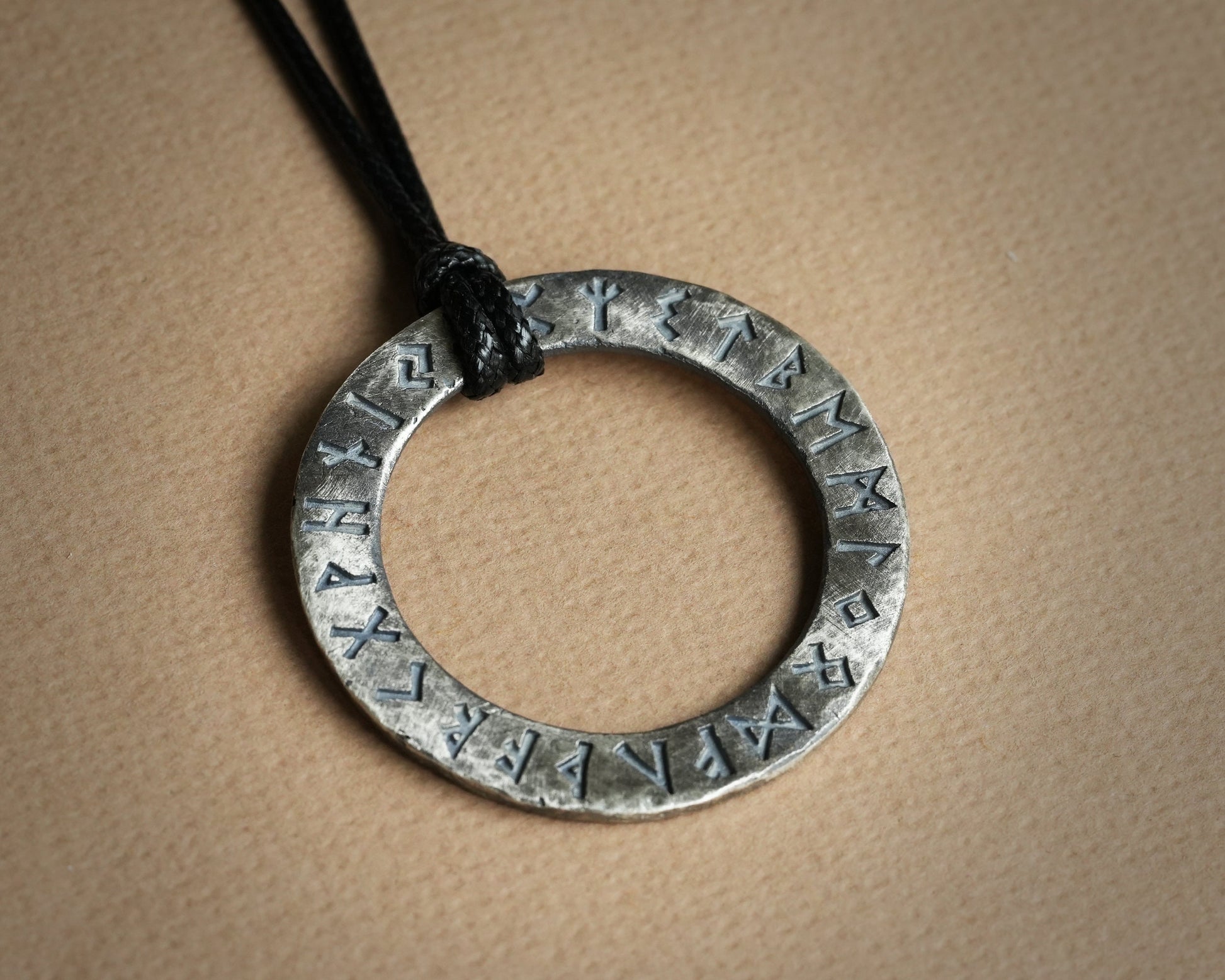 Viking Rune Ring Necklace, Runes Circle, Futhark , Norse mythology, Odin Pendant Jewlery Talisman - Baldur Jewelry
