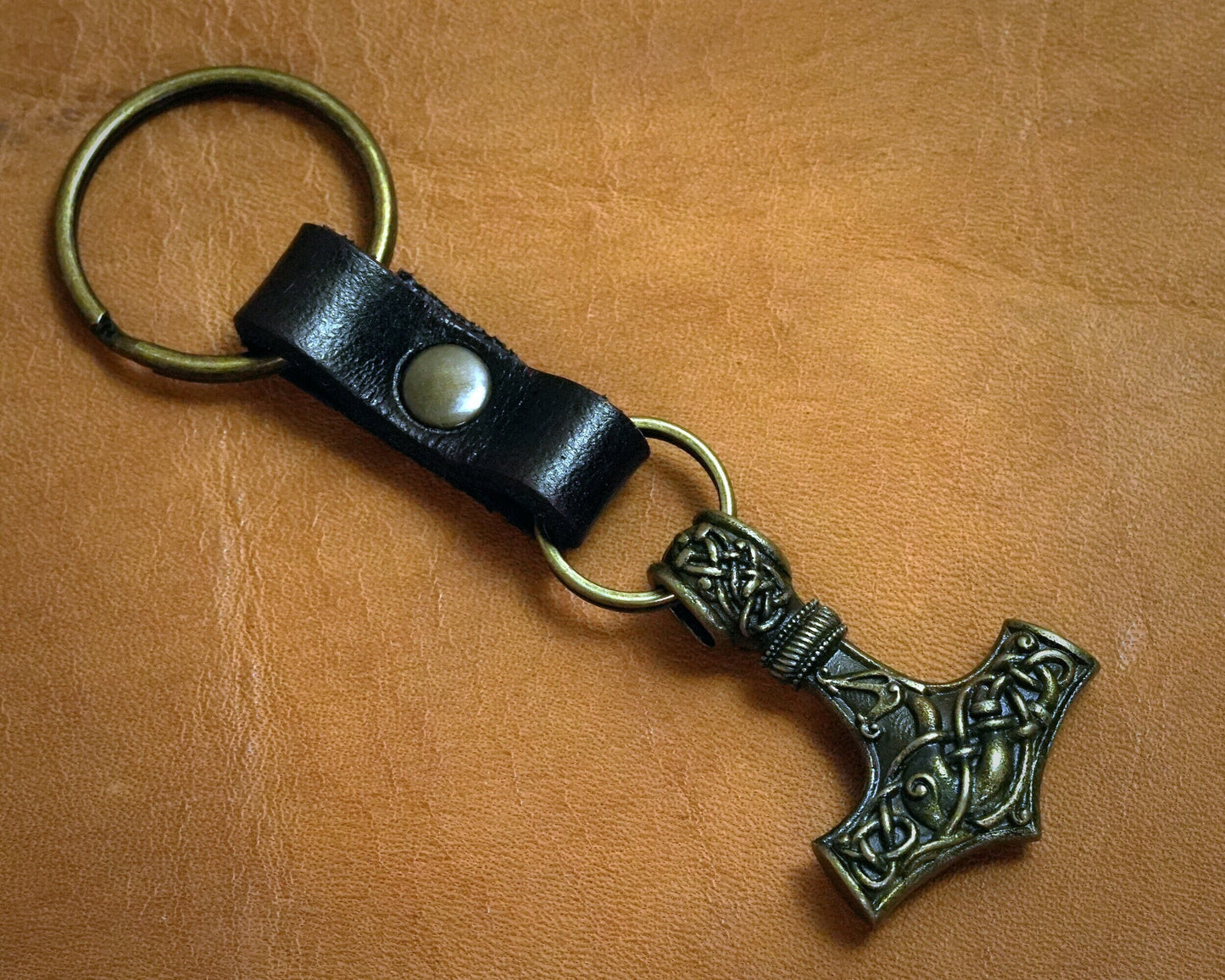 Double-Sided Viking Dragon Thors Hammer Thor Mjölnir Mjolnir Keychain Pendant Jewelry Charm For Men and Women - Baldur Jewelry