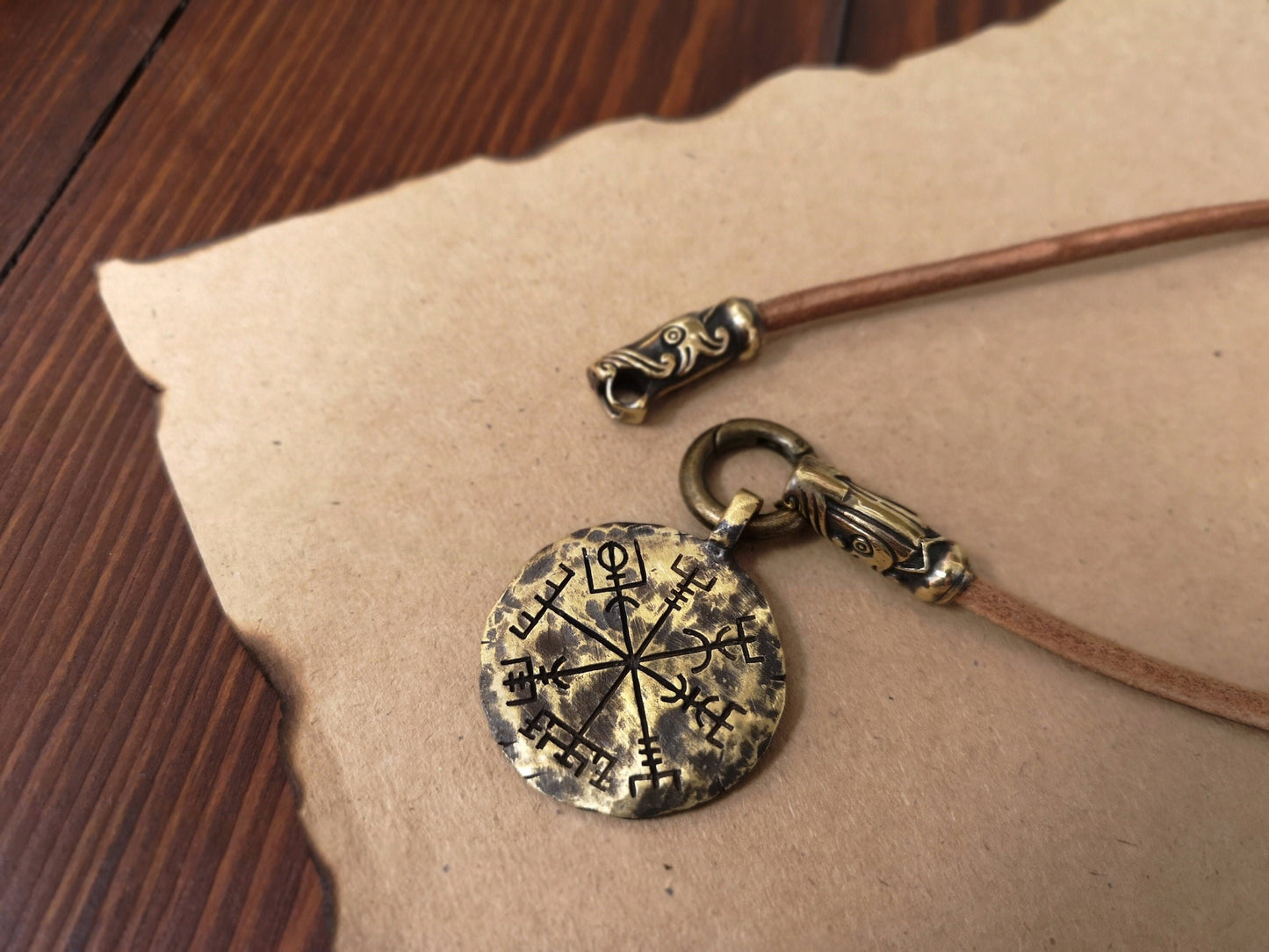 Viking Vegvisir Compass Necklace Pendant Wolf Norse Jewelry - Baldur Jewelry