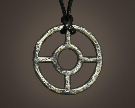 Taranis Dharma Solar Cross Sun Wheel Viking Celtic Wheel of Life 4 Spoked Wheel Viking Jewelry Pendant Necklace Dharmachakra